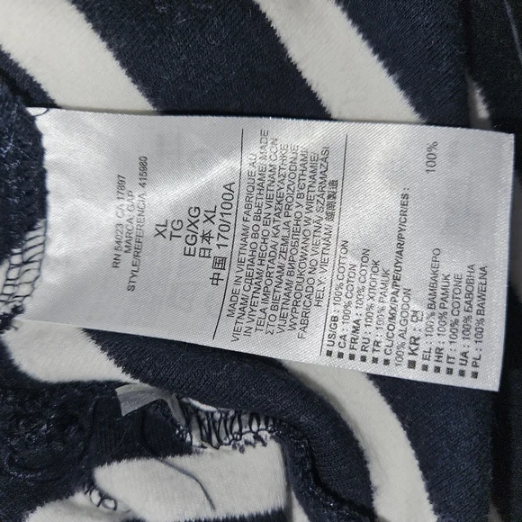 Size XL GAP Navy and White Striped Peplum Women's Top - Picture 6 of 10